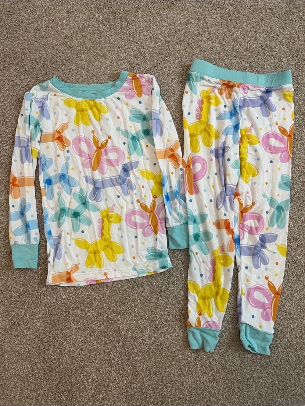 Little Sleepies Pastel Balloon Animal Pajama Set